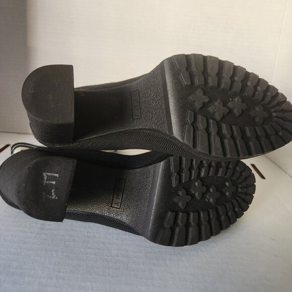 DKNY Tessa Knitted Monogram Platform Sock Ankle Boots - Picture 6 of 7